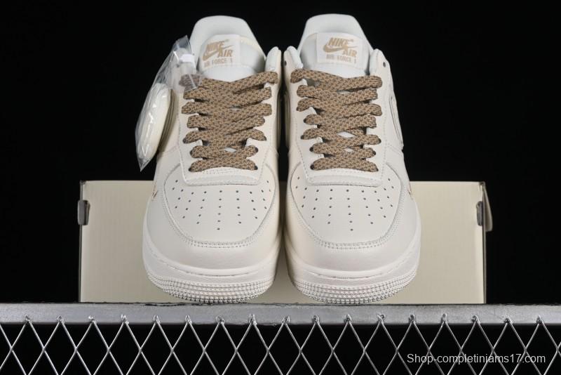Nike Air Force 1 '07 Low Classic Khaki Mini Swoosh Starry Sky Low-Top Casual Sneakers - MJ0319-027