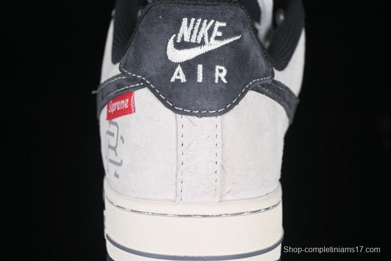 Nike Air Force 1 '07 Low Champion Collaboration Dual-Tone Grey Swoosh Triple Mini Swoosh Low-Top Casual Sneakers - SJ6698-022