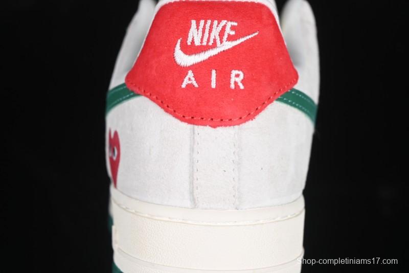 Nike Air Force 1 '07 Low CDG Play Collaboration Green Swoosh Low-Top Casual Sneakers - DF0188-033