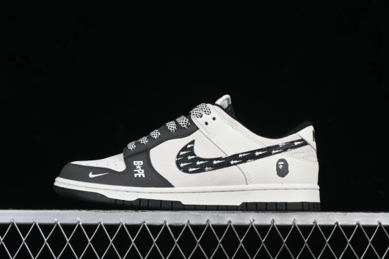 Nike SB Dunk Low BAPE Collaboration Full Print Five-Point Star Black Swoosh Anniversary High-End Custom Low-Top Casual Skate Shoes - DJ2024-122