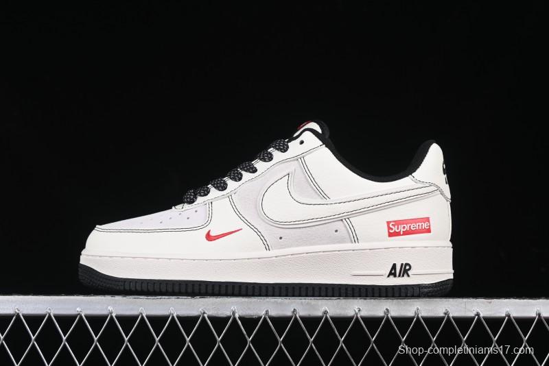 Nike Air Force 1 '07 Low Supreme Collaboration Casual Sneakers with Full-Length Air Cushion - BB7518-012