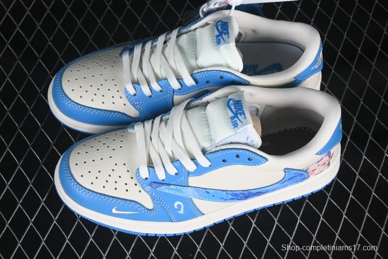 Nike Travis Scott x Fragment Design x Air Jordan 1 Low OG SP AJ1 Casual Sneakers - XS2025-066