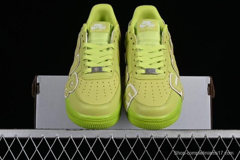 Nike CPFM x Nike Air Force 1 '07 Low Casual Sneakers in Lemon Green with SUNSHINE Design - DC4457-300