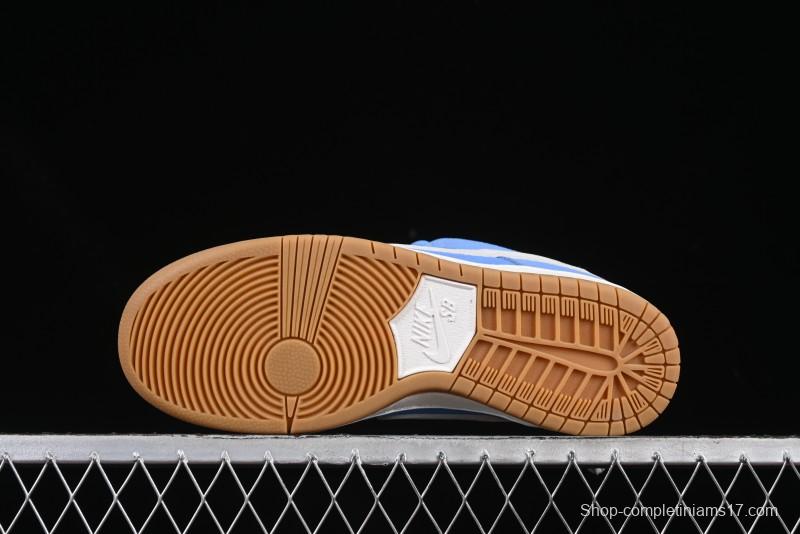 Nike SB Dunk Low Pro ISO Skateboarding Shoes in University Blue with White Swoosh - FJ1674-401