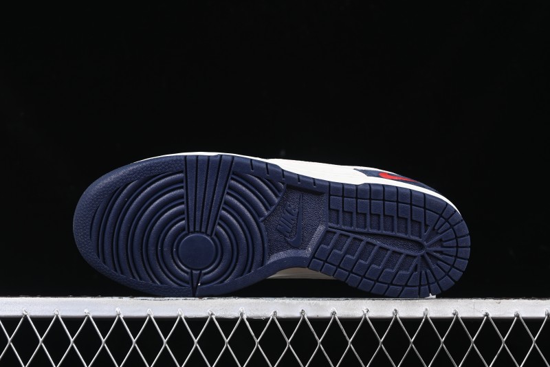 Nike SB Dunk Low Supreme Collaboration - Two-Tone White Swoosh Anniversary Customized Low-Top Casual Skate Shoes - DJ2024-045
