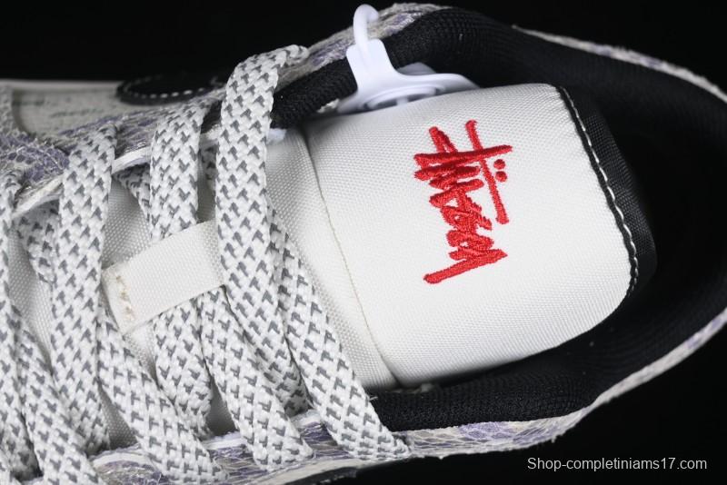 Nike Air Jordan 1 Low AJ1 Stussy Snake Year Limited Edition Purple Snake Grain High-End Custom Retro Basketball Shoes - FC1688-201