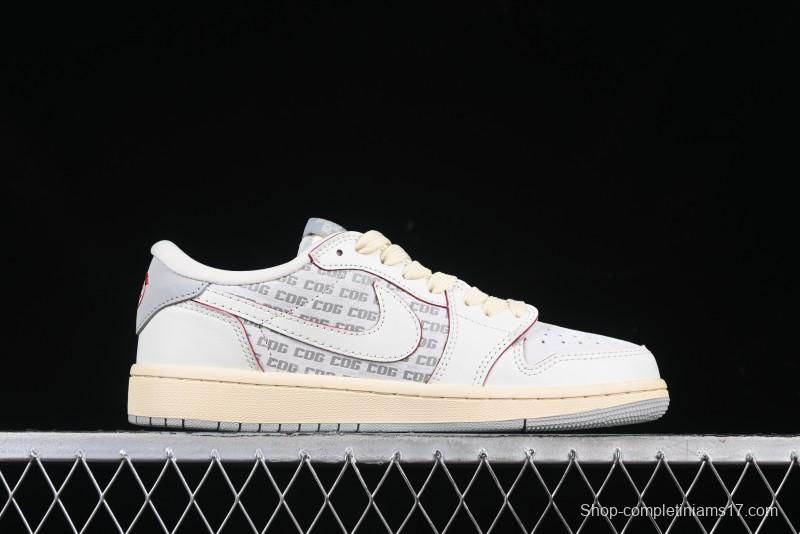 Nike Travis Scott x Fragment Design x Air Jordan 1 Low OG SP AJ1 Low Top Casual Sneakers - AG3702-808