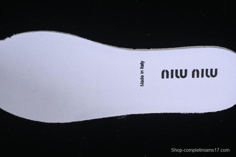 Miu Miu Suede Round Toe Lace-Up Low Top Women's Casual Shoes - 99D4