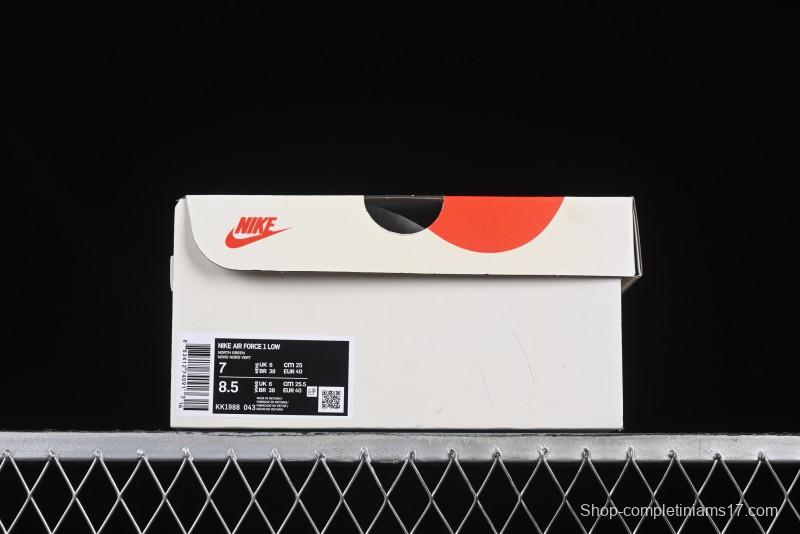 Nike Air Force 1 '07 Low The North Face Collaboration Beige Green Mini Swoosh Casual Sneakers - KK1988-043