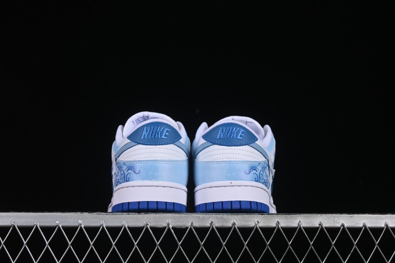 Nike Dunk Low Blue and White Porcelain Theme Casual Sneakers - DV0831-104