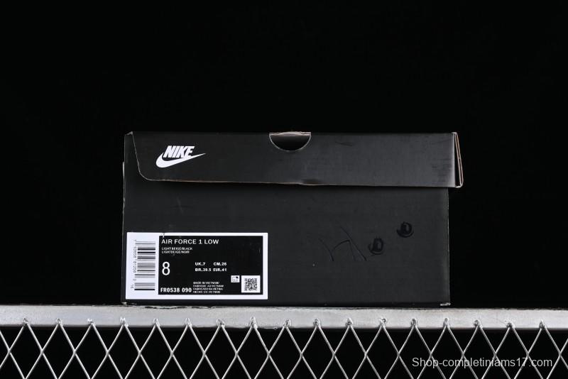 Balenciaga x Nike Air Force 1 '07 Low Triple Swoosh Beige Black Casual Shoes - FR0538-090