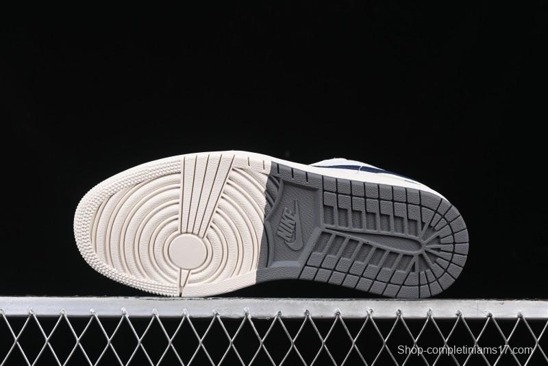 Nike Air Jordan 1 Low Stussy Collaboration - Light Grey Blue Hook Retro Basketball Shoes - SJ9950-046