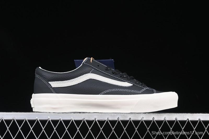 Vans Premium Old Skool 36 Full-Grain Leather Retro Skate Shoes - VN000D57BLK