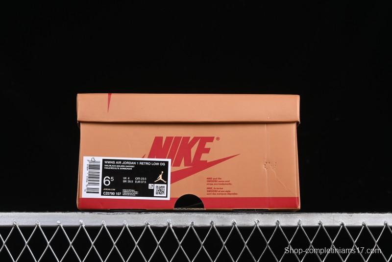 Nike Air Jordan 1 Low OG AJ1 White Yellow Black Swoosh Casual Sneakers - CZ0790-107