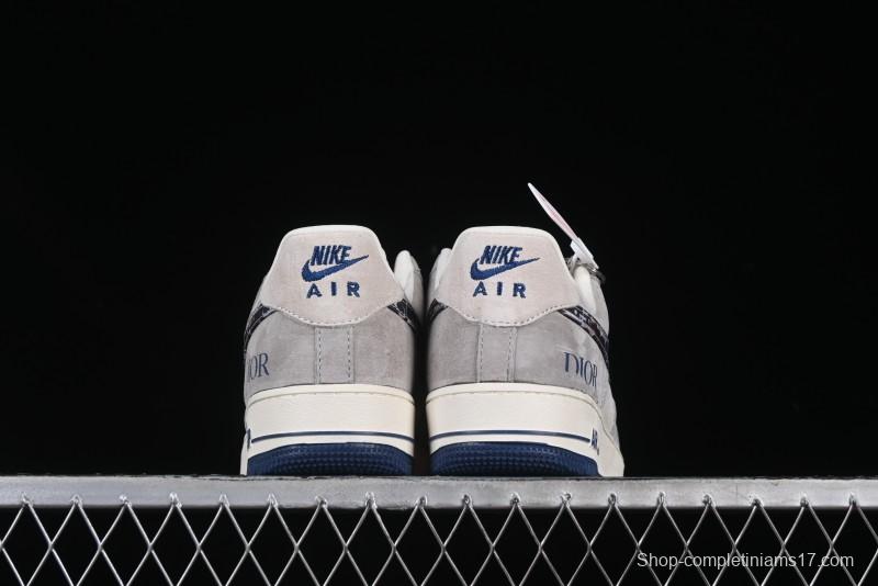 Nike Air Force 1 '07 Low Dior Collaboration Grey Blue Ghost Face Casual Sneakers - KK1988-044