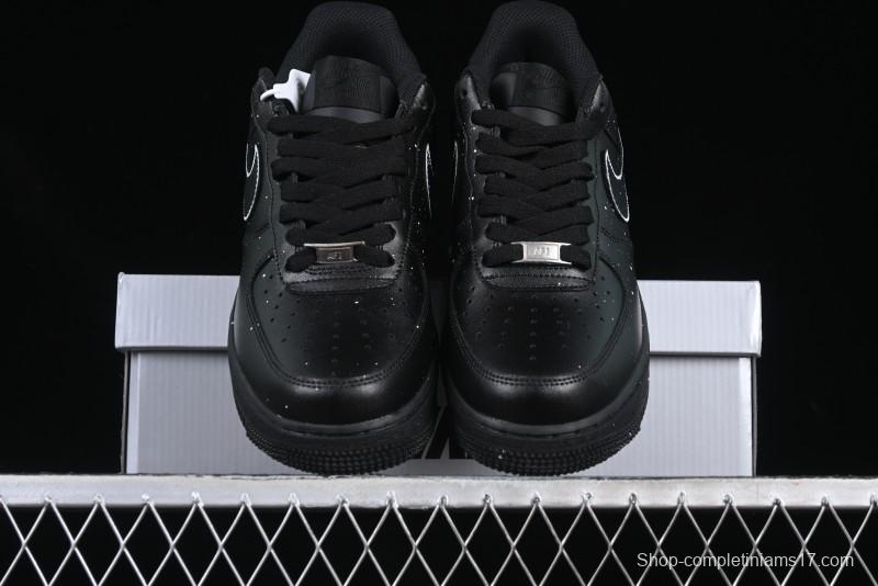 Nike Air Force 1 '07 Low 2D Anime Theme Black White Splatter Casual Sneakers - CK0316-059