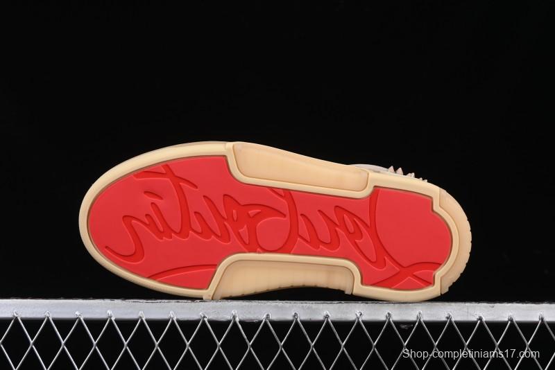 Christian Louboutin Funnyto Flat Comfortable Fashion Low Top Sneakers in Taupe - X.D4