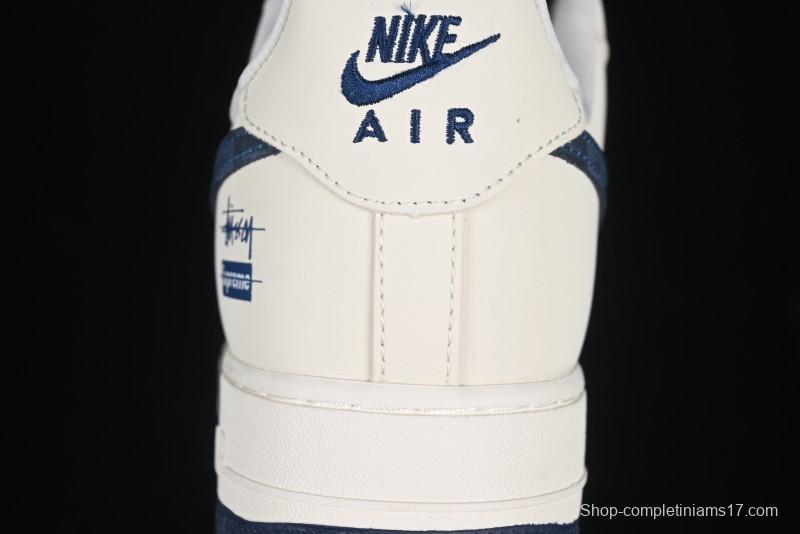 Nike Air Force 1 '07 Low Stussy Supreme Collaboration Checkerboard Beige Low-Top Casual Sneakers - DF0188-037