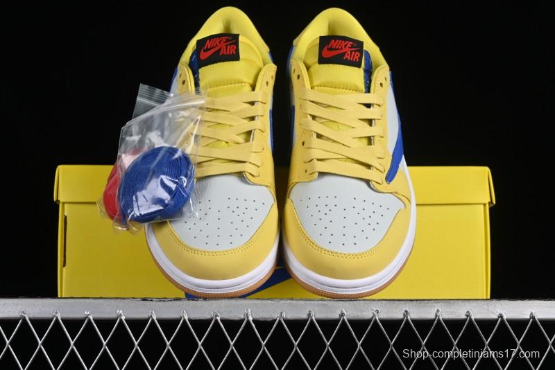 Nike Travis Scott x Air Jordan 1 Low OG Retro Sneakers with Reverse Swoosh - DZ4137-700