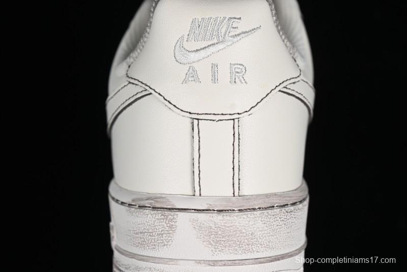 Nike Air Force 1 '07 Low Casual Sneakers with Hemp Rope Laces and Distressed Design - 315122-333