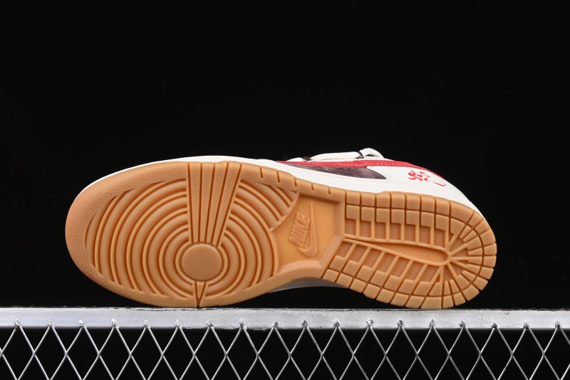 Nike SB Dunk Low Year of the Snake Series - Lace-Up Red Hook Anniversary High-End Custom Low-Top Casual Skate Shoes - YX5066-266