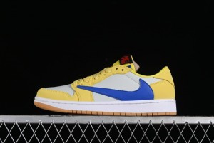 Nike Travis Scott x Air Jordan 1 Low OG Retro Sneakers with Reverse Swoosh - DZ4137-700