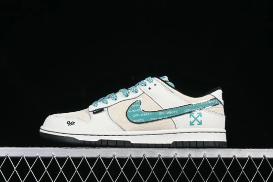 Nike SB Dunk Low OFF Collaboration Tiffany Green Swoosh Anniversary Custom Low-Top Casual Skate Shoes - DJ2024-108