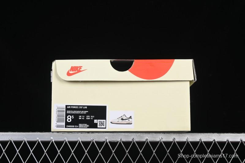 Nike Air Force 1 '07 Low Stussy Collaboration Camo Swoosh Drawstring Casual Sneakers - DM6688-014