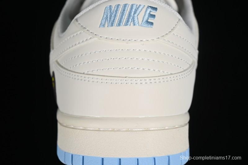 Nike SB Dunk Low BAPE Collaboration - Off-White Mini Blue Swoosh Anniversary High-End Custom Low-Top Casual Sneakers - XD6188-027