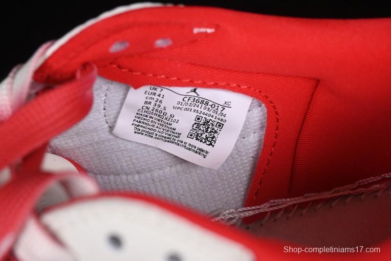 Nike Travis Scott x Fragment Design x Air Jordan 1 Low OG SP AJ1 Stone Island Collaboration Pomegranate Red Low-Top Casual Sneakers - CF3688-077