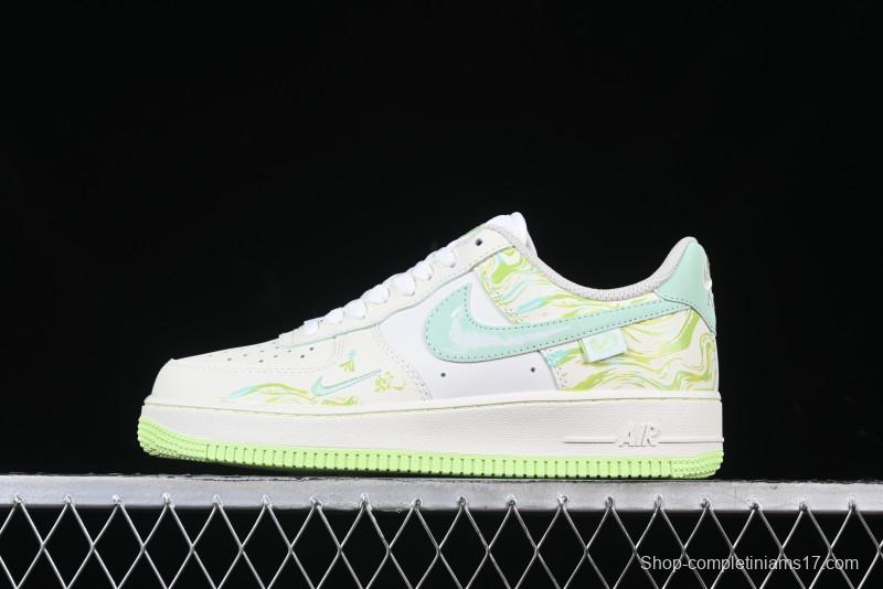 Nike Air Force 1 '07 Low "Green Snake" Year of the Snake Limited Edition Casual Sneakers with Bamboo and Serpent Design - FB1893-555