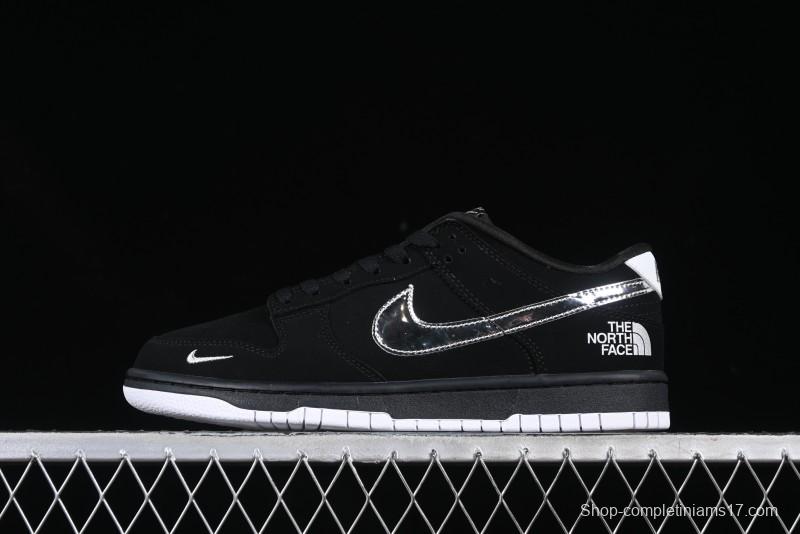 Nike SB Dunk Low The North Face Collaboration Black Warrior Silver Swoosh Anniversary Custom Low-Top Skate Shoes - KK1333-024