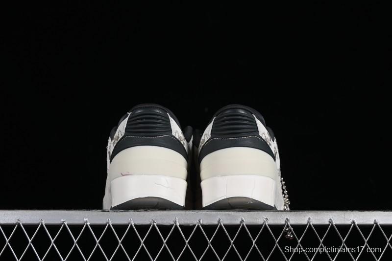 Nike Air Jordan 2 Retro AJ2 Low Top Basketball Shoes with Phoenix Embroidery Dragon Year Limited Edition - FJ5736-100