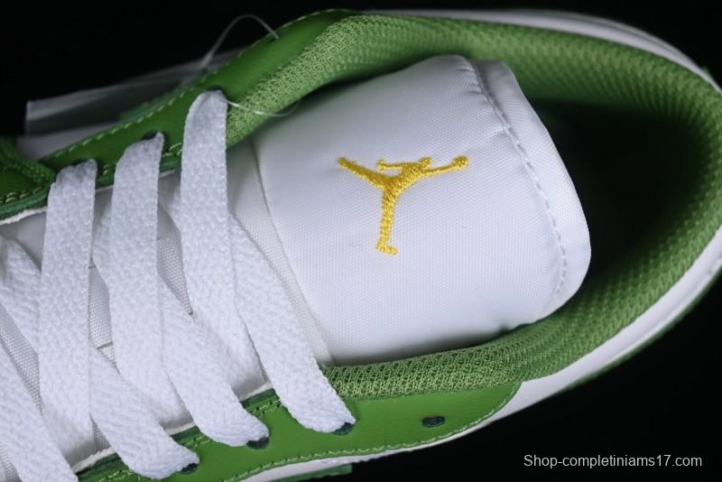 Nike Air Jordan 1 Low AJ1 White Green Low Top Lifestyle Basketball Shoes - HF4823-100