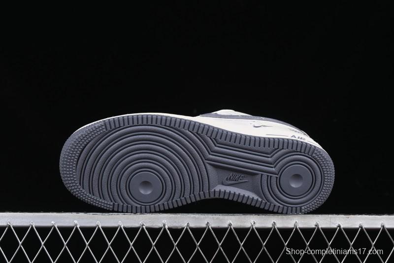 Nike Air Force 1 '07 Low Stussy Collaboration Beige Grey Embroidered Swoosh Low-Top Casual Sneakers - DM6688-003