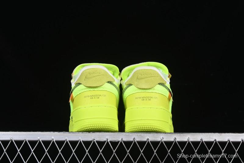 Nike Off White x Air Force 1 Low OW Collaboration Transparent Yellow Sneakers - AO4606-700