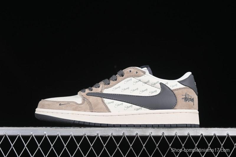 Nike Travis Scott x Fragment Design x Air Jordan 1 Low OG SP AJ1 Retro Sneakers - XZ6188-690