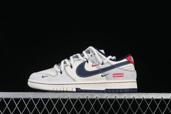 Nike SB Dunk Low Supreme Collaboration Strap Pig Eight Blue Hook Anniversary High-End Custom Low-Top Casual Skate Shoes - YX5066-235