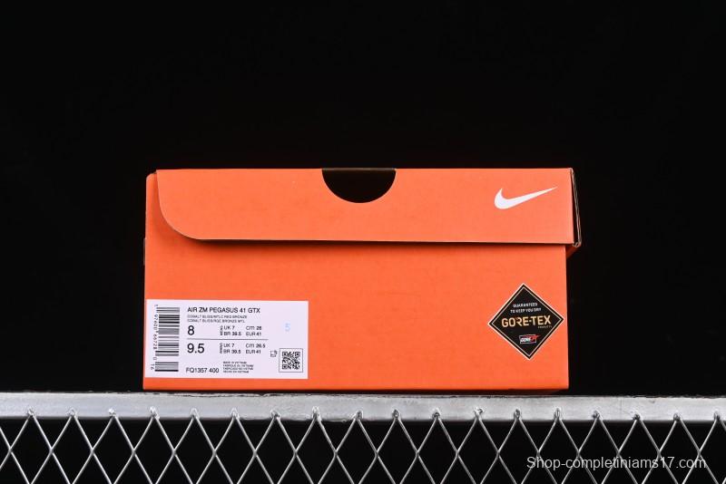 Nike Air Zoom Pegasus 41 GTX Waterproof Lightweight Running Shoes with Breathable Mesh Upper - FQ1357-400