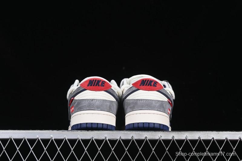 Nike SB Dunk Low Supreme Collaboration Sneakers in Gray Blue with Gray Swoosh - YX5066-260