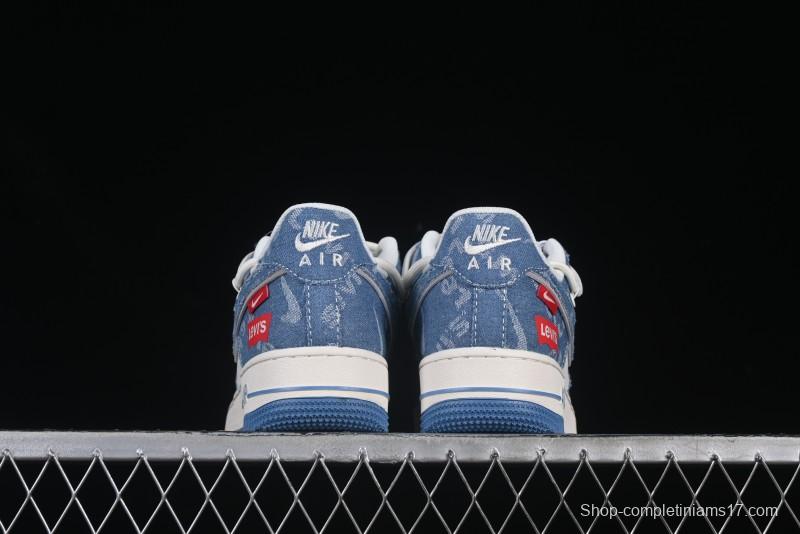 Nike Air Force 1 '07 Low Levi's Denim Patchwork Lace-Up Casual Sneakers - SJ1198-001