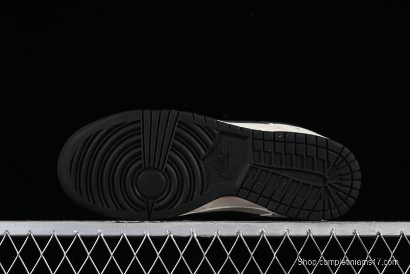 Nike SB Dunk Low Lightning Collaboration - Off White Black Colorway with Mini Swoosh Anniversary Custom Edition Low Top Casual Skate Shoes - XD1688-028