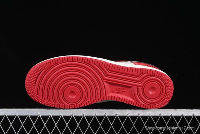 Nike Air Force 1'07 Low Dior Collaboration Red Black Zebra Print Casual Sneakers - KK1988-066