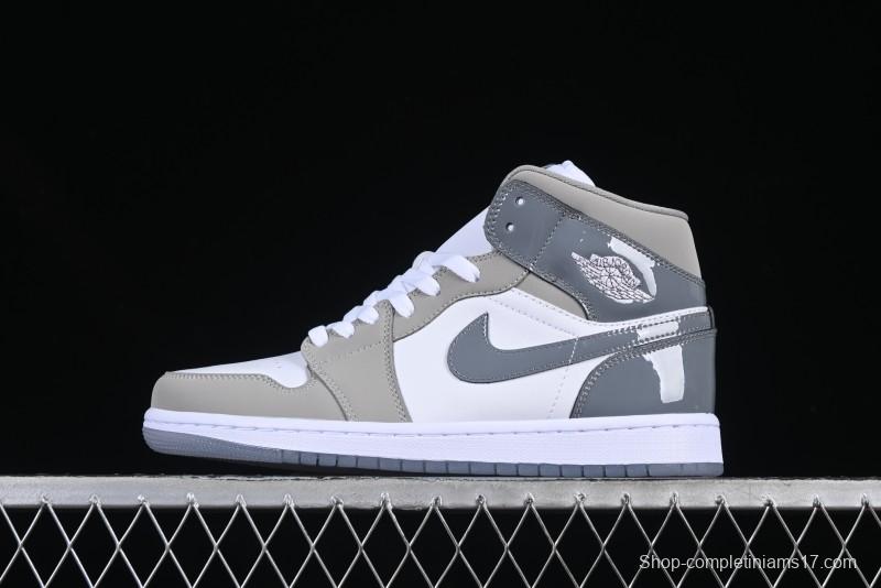Nike Air Jordan 1 Mid AJ1 White Grey Mid Top Casual Sneakers - HF3193-100