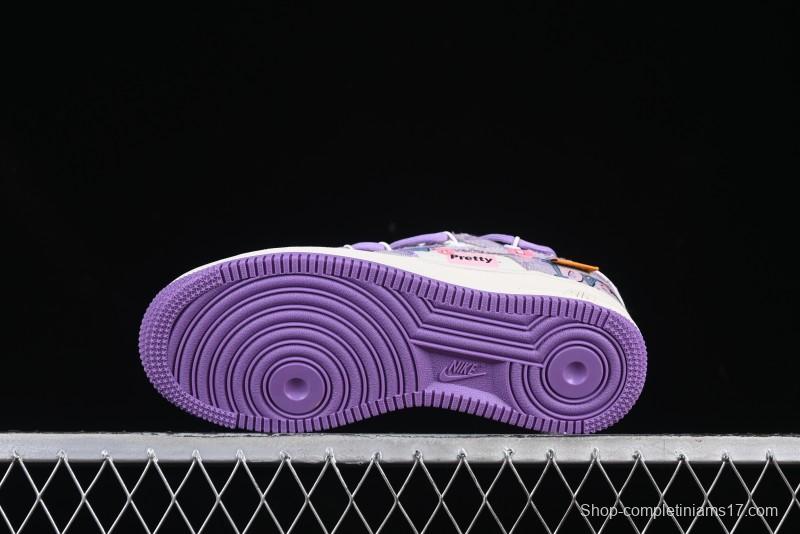 Nike Air Force 1'07 Low "Purple Star" Custom Casual Sneakers - BD7700-220