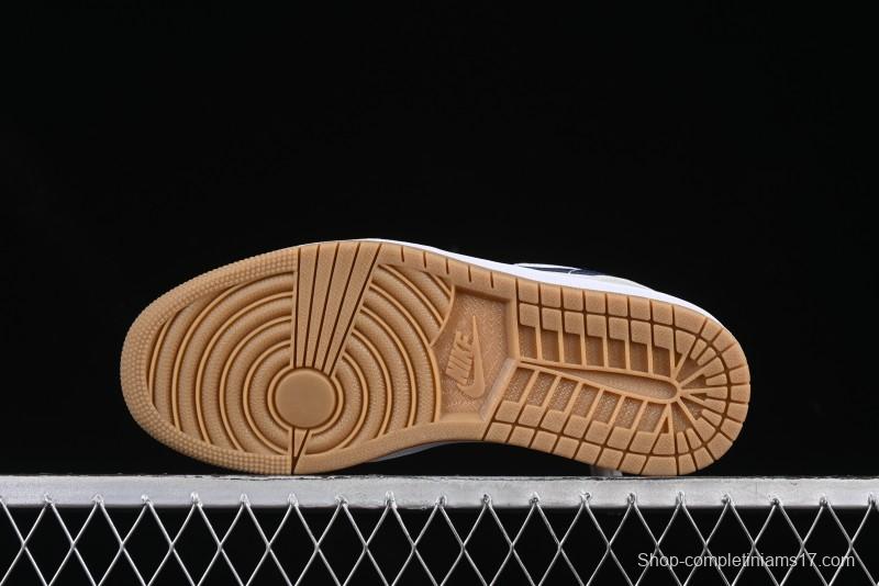 Nike Air Jordan 1 Low AJ1 Casual Sneakers with Cream and Blue Accents - 553558-146