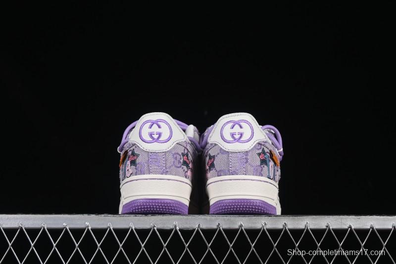 Nike Air Force 1'07 Low "Purple Star" Custom Casual Sneakers - BD7700-220