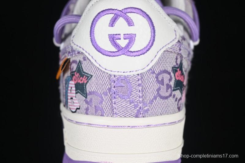 Nike Air Force 1'07 Low "Purple Star" Custom Casual Sneakers - BD7700-220