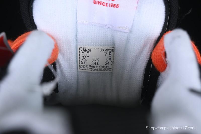 Vans Old Skool Distressed Black Canvas Sneakers with Orange Accents