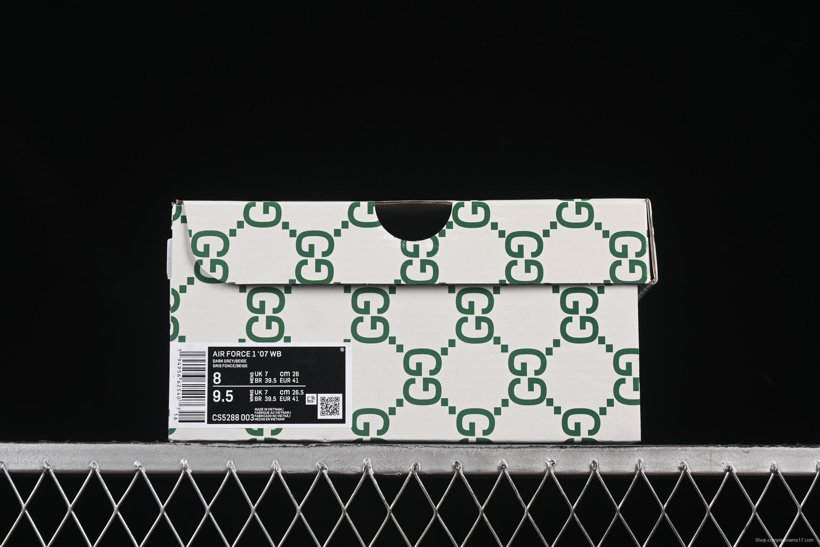 Nike Air Force 1 '07 Low Gucci Collaboration Classic Grey Pattern Casual Sneakers - CS5288-003